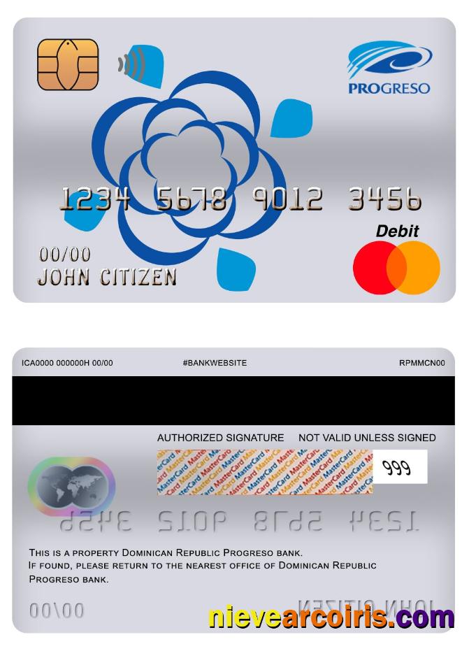 Dominican Republic Progreso bank master debit card
